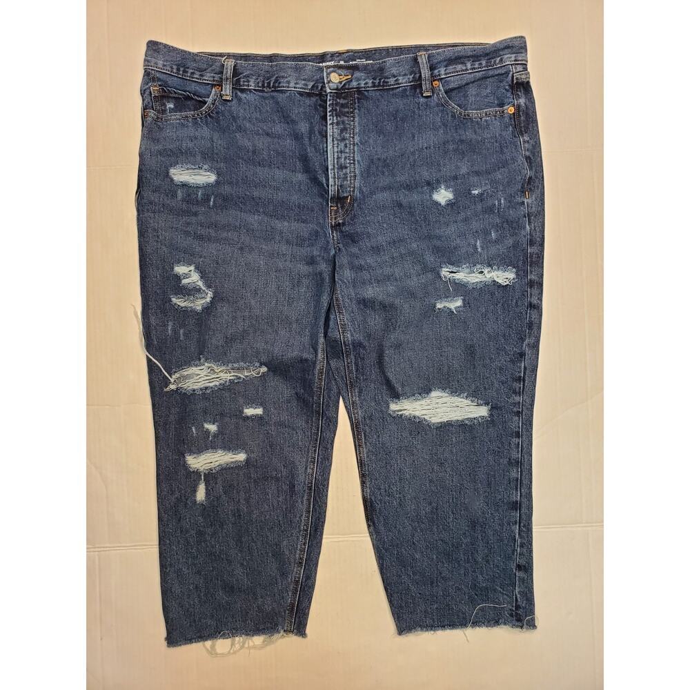 Old Navy High Rise Slouchy Straight Distressed Button Fly Jeans Plus Size 22 - Picture 2 of 8